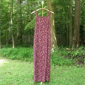 Old Navy Burgundy Floral Long Midi Sundress